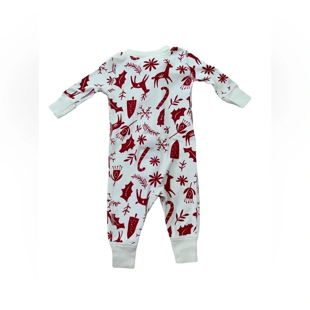 Hanna Andersson Size 50, 0-3 Months Scandi Deer Reindeer Holiday Zip Sleeper